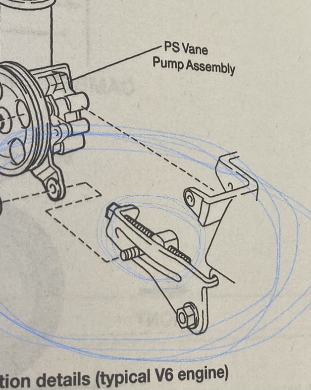 Power steering shop belt tensioner