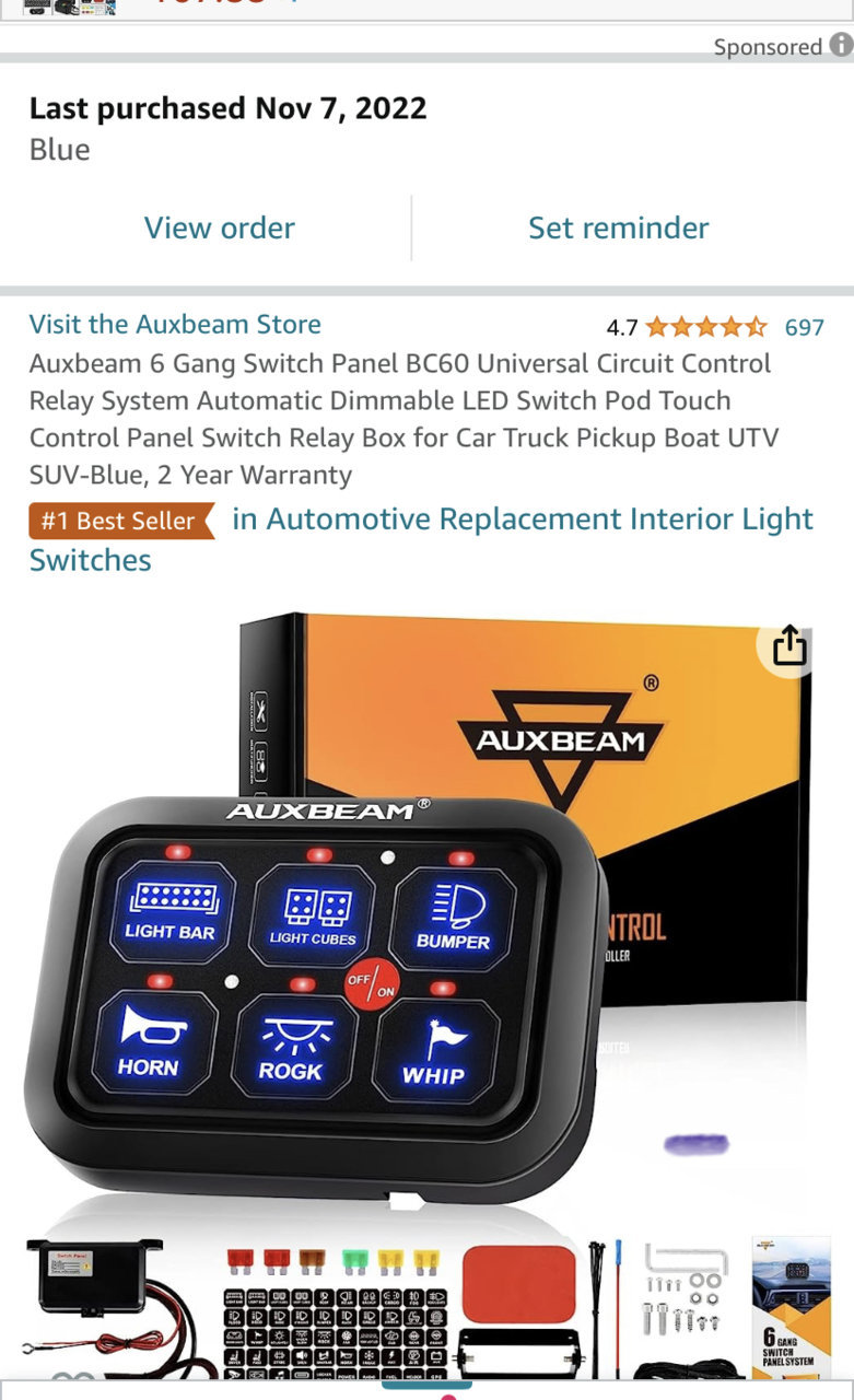 Auxbeam Gang Switch Panel， Universal Circuit Control Relay System Box wit  アウトレット激安 車、バイク、自転車