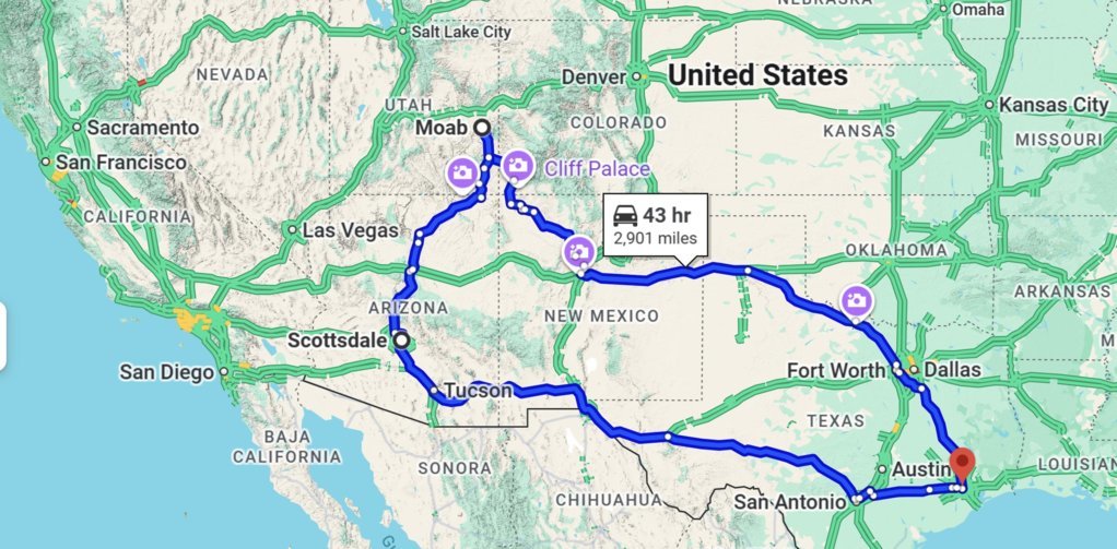 Upcoming Trip - Texas to Moab - Scottsdale and Back.jpg