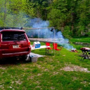 Camping with the new awning this weekend